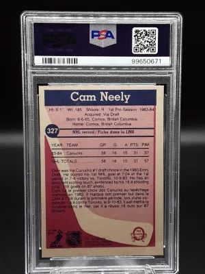 1984 O-Pee-Chee OPC Cam Neely #327 Rookie RC PSA 8 NM-MT HOF back