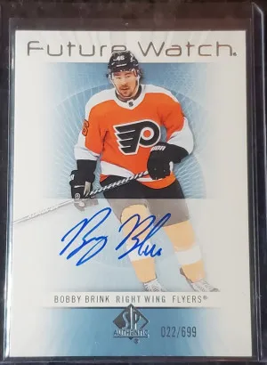 BOBBY BRINK 2022-23 SP AUTHENTIC RETRO FUTURE WATCH AUTO /699 front