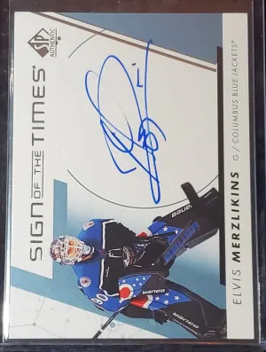 2022-23 SP Authentic Sign Of The Times - Elvis Merzlikins AUTO front