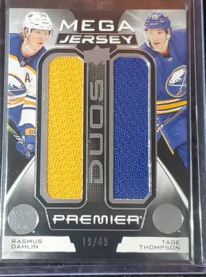 2022-23 UD Premier Mega Jersey Duos Rasmus Dahlin & Tage Thompson /49 Sabres front