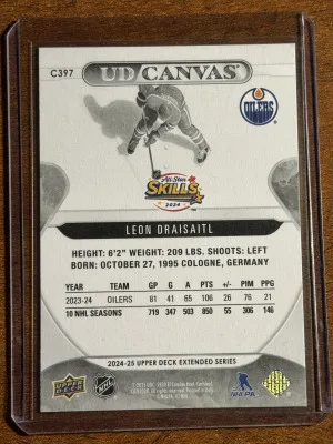 Leon Draisaitl 24-25 Extended All-Stars UD Canvas Black & White back