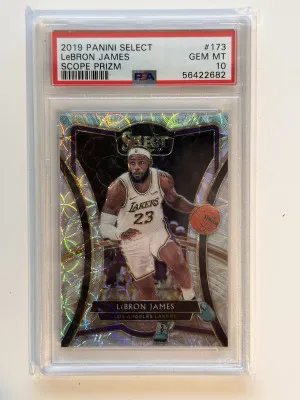 2019 Panini Select Lebron James Scope Prizm PSA 10 front
