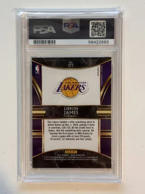 2019 Panini Select Lebron James Scope Prizm PSA 10 back