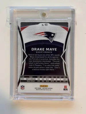 2024 Certified Drake Maye Gold /15 back