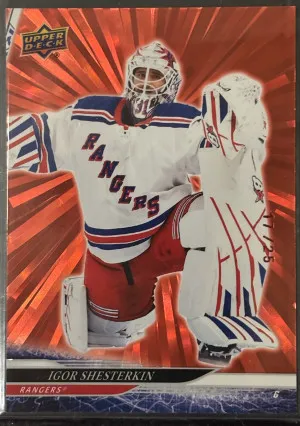 24-25 Upper Deck Igor Shesterkin red outburst /25 front