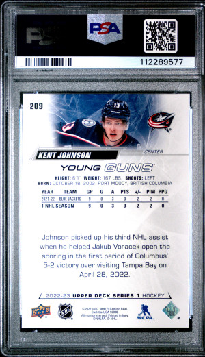 2022 Upper Deck Kent Johnson back