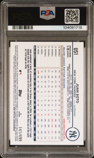 2024 Topps Update Juan Soto Green Crackle Foil Board back