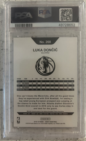 2018 Panini Hoops Luka Doncic back