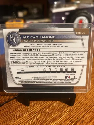 Jac Caglianone Bowman Mega Mojo Autograph back