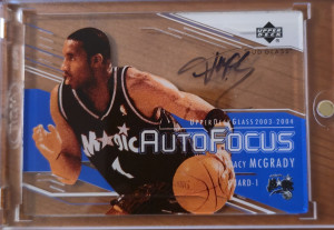 Tracey McGrady 2003 Ud Glass On Card Auto front