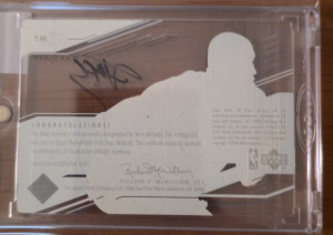Tracey McGrady 2003 Ud Glass On Card Auto back