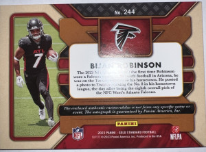 2023 Gold Standard - Rookie Jersey Auto Bijan Robinson #244 /149 (AU, MEM, RC) back