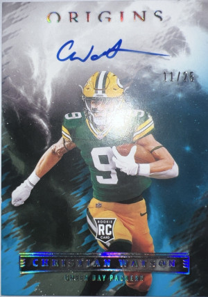 2022 Panini Origins - Rookie Autographs Turquoise #RAU-CWA Christian Watson /25 front