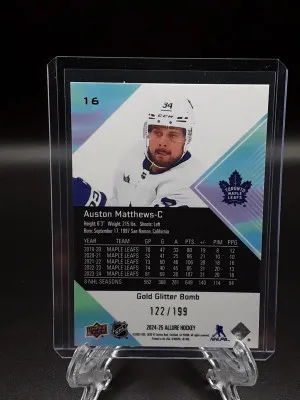 2024-2025 Allure Auston Matthews Gold Glitter Bomb /199 Toronto Maple Leafs back
