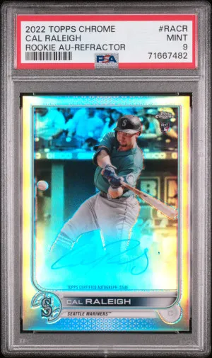 2022 Topps Chrome Rookie Autographs Cal Raleigh Rookie Au-Refractor front
