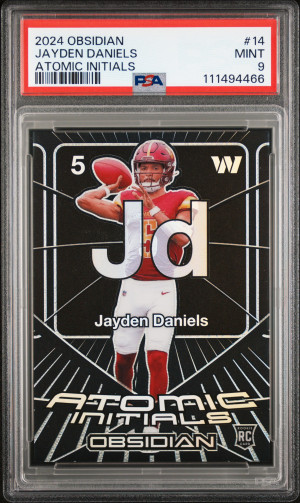 2024 Panini Obsidian Atomic Initials Jayden Daniels front