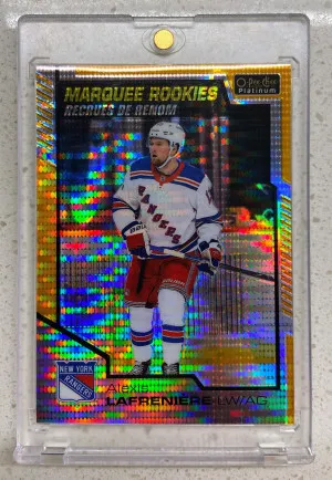 2020-21 OPC O-Pee-Chee Platinum Marquee Rookies Alexis Lafreniere Seismic Gold /50 front