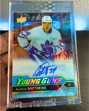 2019-20 Upper Deck Clear Cut Young Guns Auston Matthews Tribute Auto Sealed front