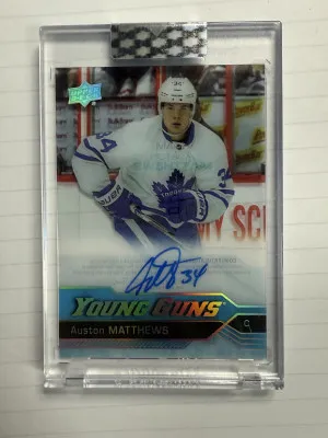 2019-20 Upper Deck Clear Cut Young Guns Auston Matthews Tribute Auto Sealed back