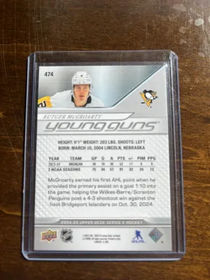 Rutger McGroarty Young Guns Deluxe #107/250 back