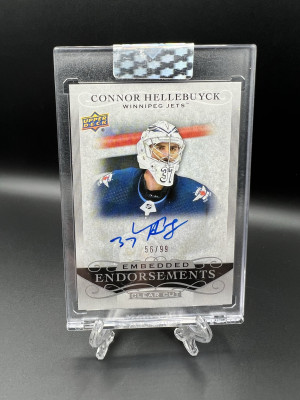 Connor Hellebuyck Embedded Endorsements Auto /99 front