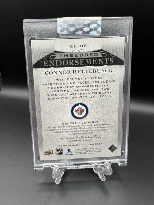 Connor Hellebuyck Embedded Endorsements Auto /99 back