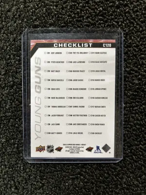 2022-23 UD Young Guns Checklist Boldy/Rossi back