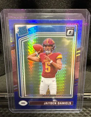 2024 Donruss Optic Jayden Daniel’s Blue Hyper front