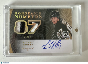 2007-08 Upper Deck Honorable Numbers Sidney Crosby Patch 31/87 front