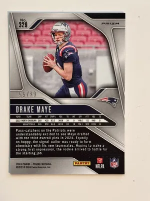 2024 Prizm Blue Disco /99 Drake Maye back
