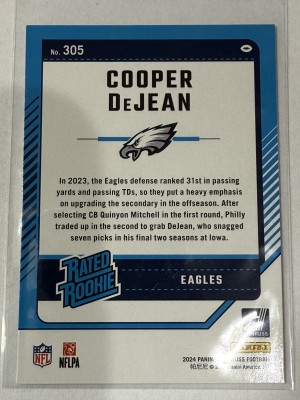 2024 Donruss Cooper DeJean Green Rated Rookie back
