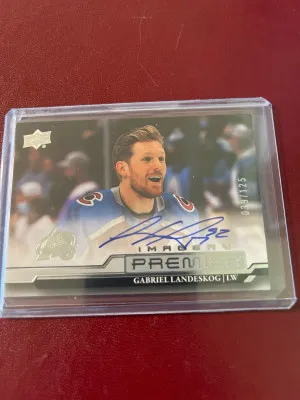 Gabriel Landeskog 2022-23 Premier Imagery Auto 030/125 front