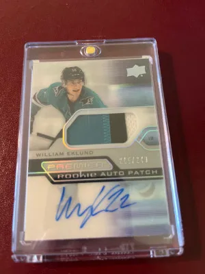 William Eklund 2021-22 Premier Rookie Patch Auto 215/249 front