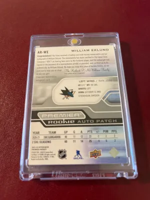 William Eklund 2021-22 Premier Rookie Patch Auto 215/249 back