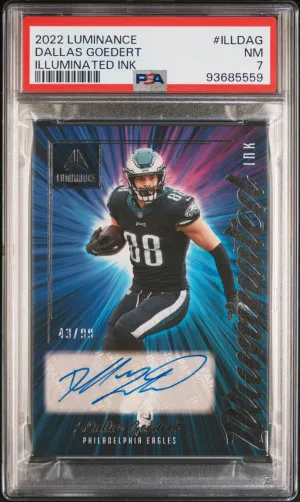 2022 Panini Luminance - #ILL-DAG Illuminated Ink Dallas Goedert /99 (AU) POP 1 front