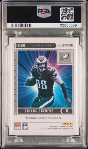 2022 Panini Luminance - #ILL-DAG Illuminated Ink Dallas Goedert /99 (AU) POP 1 back