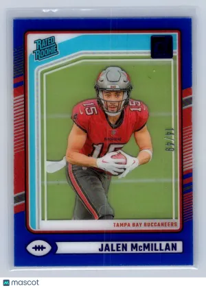 2024 Panini Donruss Clearly Jalen McMillan Blue /49 #79 front