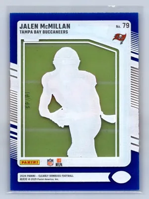 2024 Panini Donruss Clearly Jalen McMillan Blue /49 #79 back