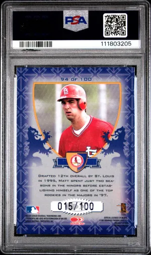 1998 Donruss Crusade Matt Morris Purple /100 back