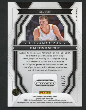 2024 Panini Prizm Draft picks all American green /25 Dalton Knecht back