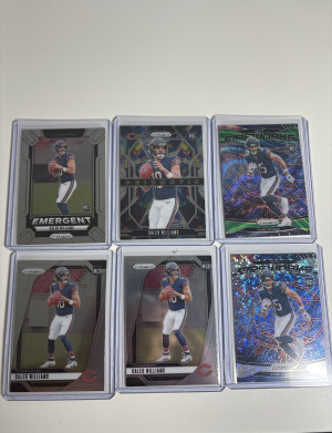 (6x Card) 2024 Panini Prizm Caleb Williams & Rome Odunze Rookie Lot front