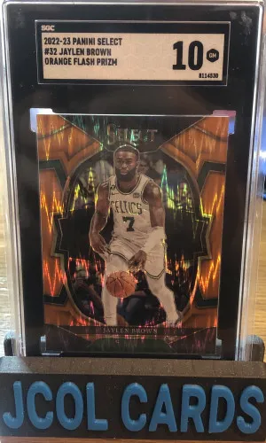 2022-23 Panini Select Jaylen Brown Orange Flash Prizm SGC Gem Mint 10 front