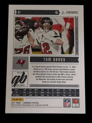 2021 Panini Luminance - Tom Brady #91 Gold /299 back