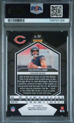 2024 Mosaic Caleb Williams Mosaic Rookie back