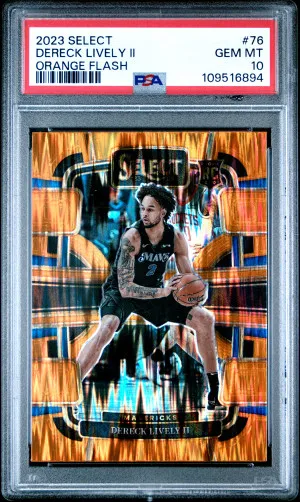 2023 Panini Select Dereck Lively Ii Orange Flash front