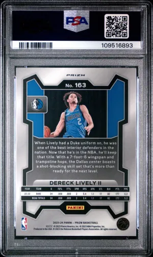 2023 Panini Prizm Dereck Lively Ii Pink Ice back