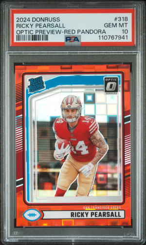 2024 Panini Donruss Ricky Pearsall Optic Preview-Red Pandora front