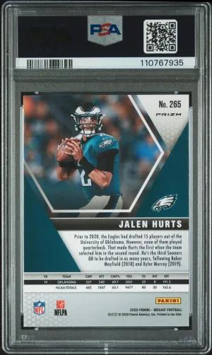 2020 Panini Mosaic Jalen Hurts Green Mosaic back