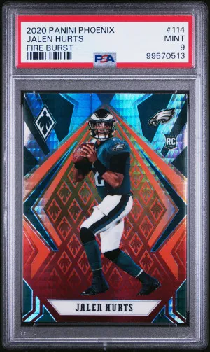 2020 Panini Phoenix Jalen Hurts #114 Fire Burst PSA 9 front