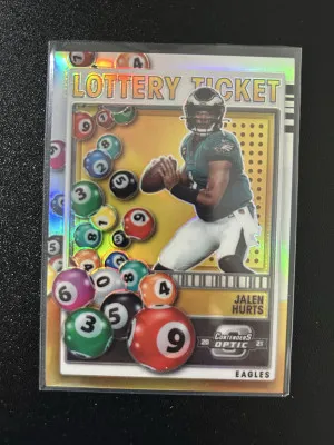 2021 Panini - Contenders Optic Jalen Hurts #LT-JHU Lottery Ticket front